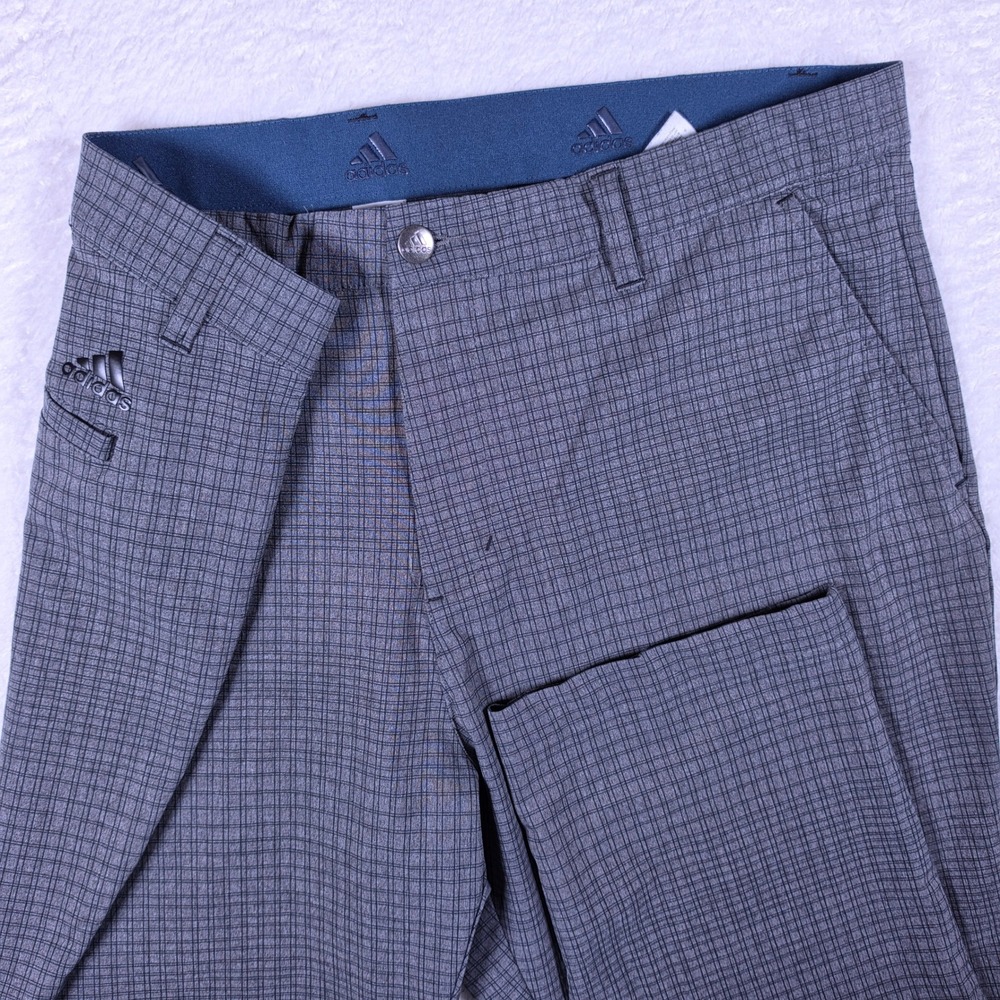 Adidas Ultimate365 Mens 38x30 Grey Plaid Stretch Golf Pants GR3102